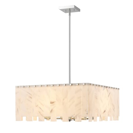 Z-Lite Viviana Chandelier, 9-Light, 26 In.W x 12 In.H, Polished Nickel/Alabaster 345P26-PN